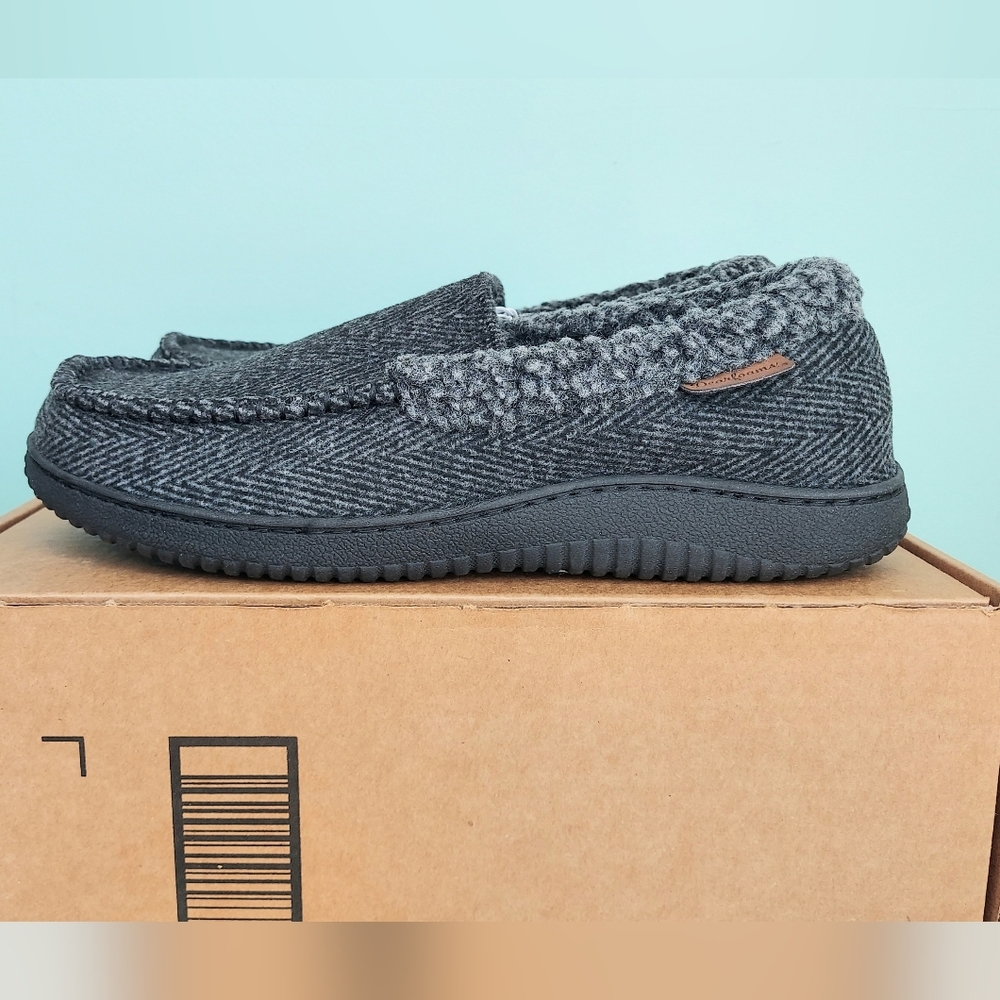 Dearfoams Men's Charcoal Slippers Men's Size 9-10 New With Tags - Picture 2 of 13